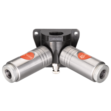 Prevost Female Thread Double Wall Manifold - 2 Couplers and Drain - prevoS1