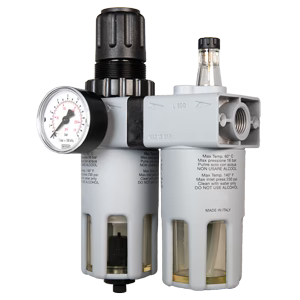 Unipipe 1/4" NPT Filter Regulator Lubricator (FRL) with Gauge & Overnight Drain FRLOD.025175