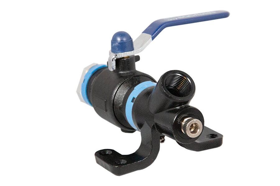 Unipipe Wall Mounted Drop End with 25mm Ball Valve and Single 1/2" Port - UnipipeAIR UASFSB.025015N