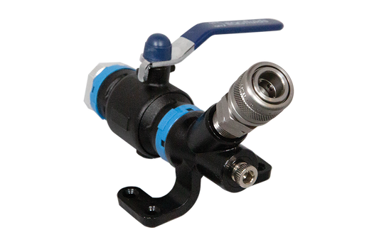 Unipipe Wall Mounted Drop End with 25mm Ball Valve and Single 1/4" Universal Quick Coupling - UnipipeAIR UASFSBQ.025015N