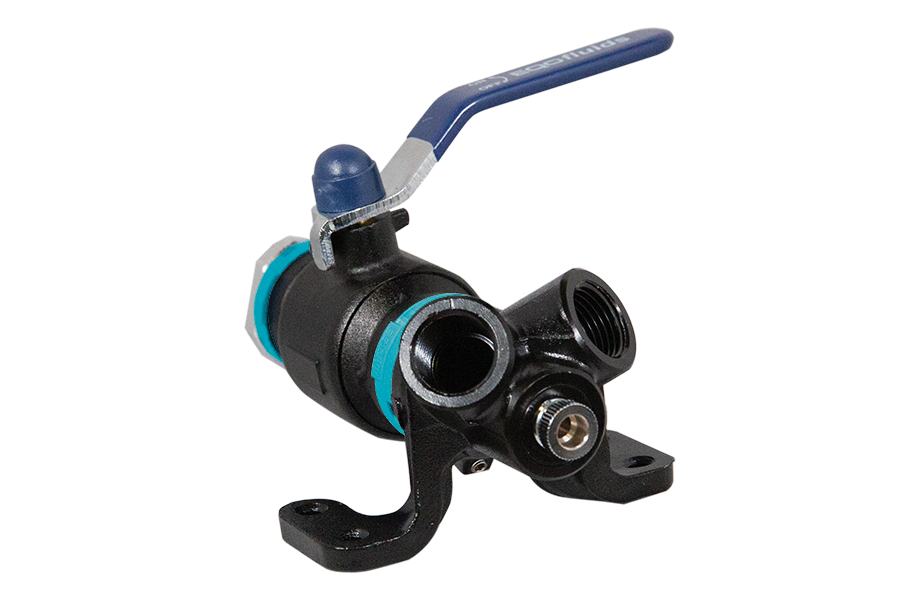 Unipipe AIR Wall Mounted Drop End with Ball Valve and Double 1/2" Port - 232 PSI