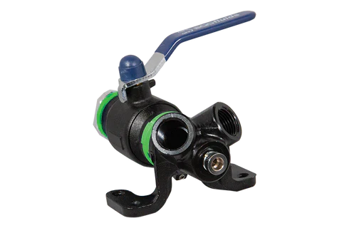 Unipipe NITRO Wall Mounted Drop End with Ball Valve and Double 1/2" Port - 232 PSI