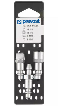 Prevost ISO B ADAPTORS ON PLATE Female thread = 1/4" FNPT Male thread = 1/4" MNPT