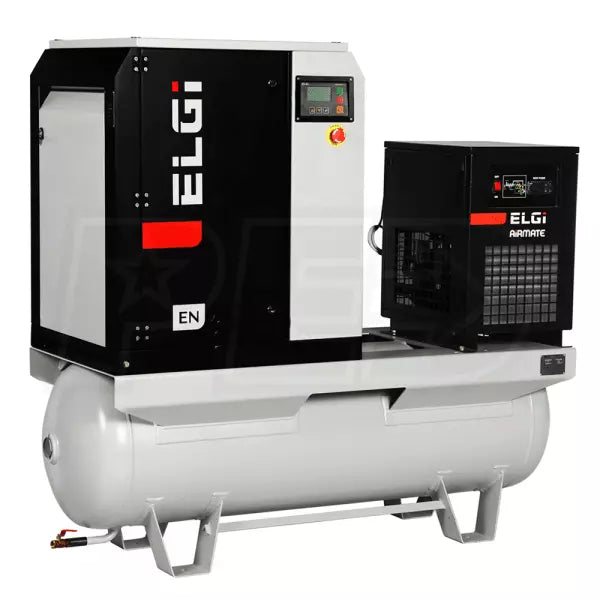 ELGi EN04 5hp Electric Rotary Screw Air Compressor, 60Gal Tank Mount, (EN04-150-60T-G2)