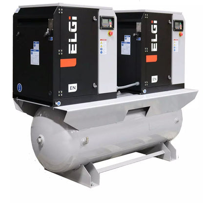 ELGi EN03 4hp Electric Rotary Screw Air Compressor, 120Gal Duplex Pckg (EN03-150-120Q-A2)