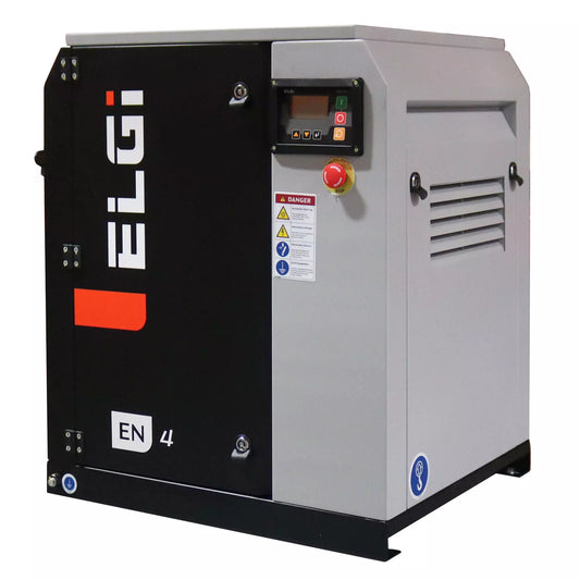 ELGi EN04 5hp Electric Rotary Screw Air Compressor, Base Mount (EN04-125-1PH)