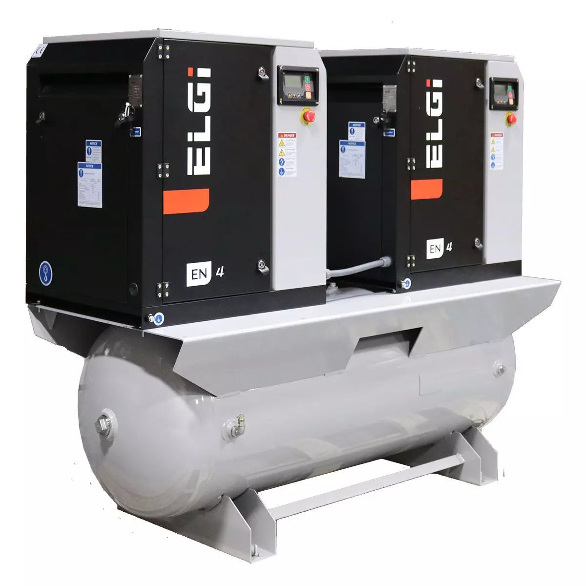 ELGi EN04 5hp Electric Rotary Screw Air Compressor, 120Gal Duplex Pckg (EN04-175-120Q-A2)