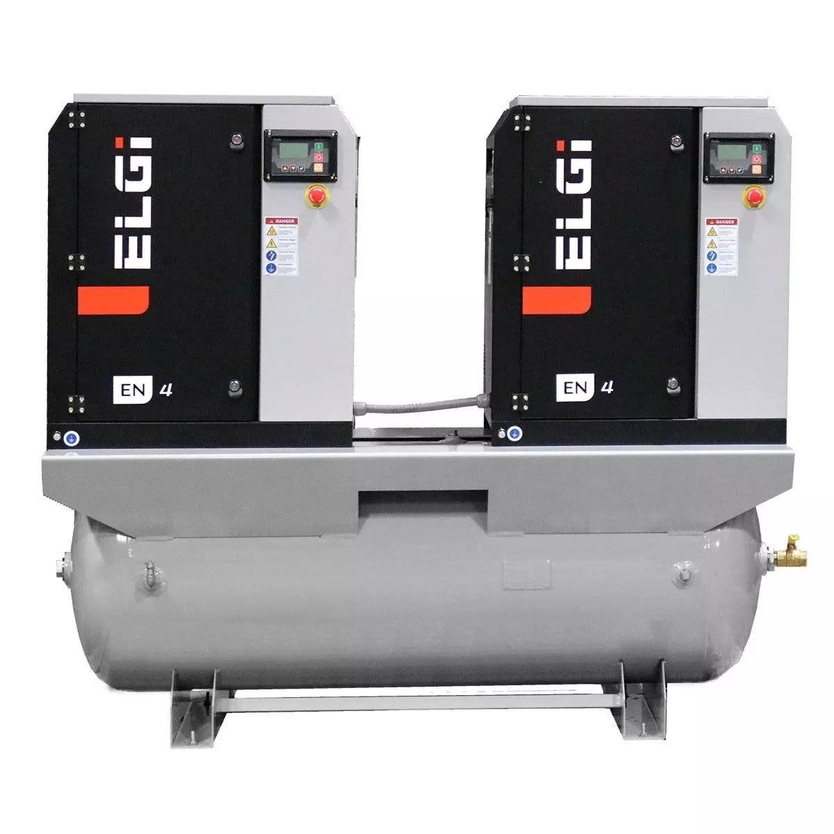 ELGi EN04 5hp Electric Rotary Screw Air Compressor, 120Gal Duplex Pckg (EN04-125-120Q-A2J)