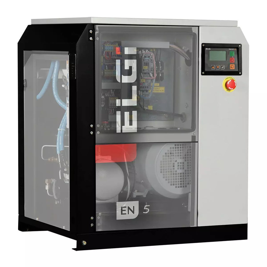 ELGi EN05 7.5hp Electric Rotary Screw Air Compressor, Base Mount, (EN05-100)