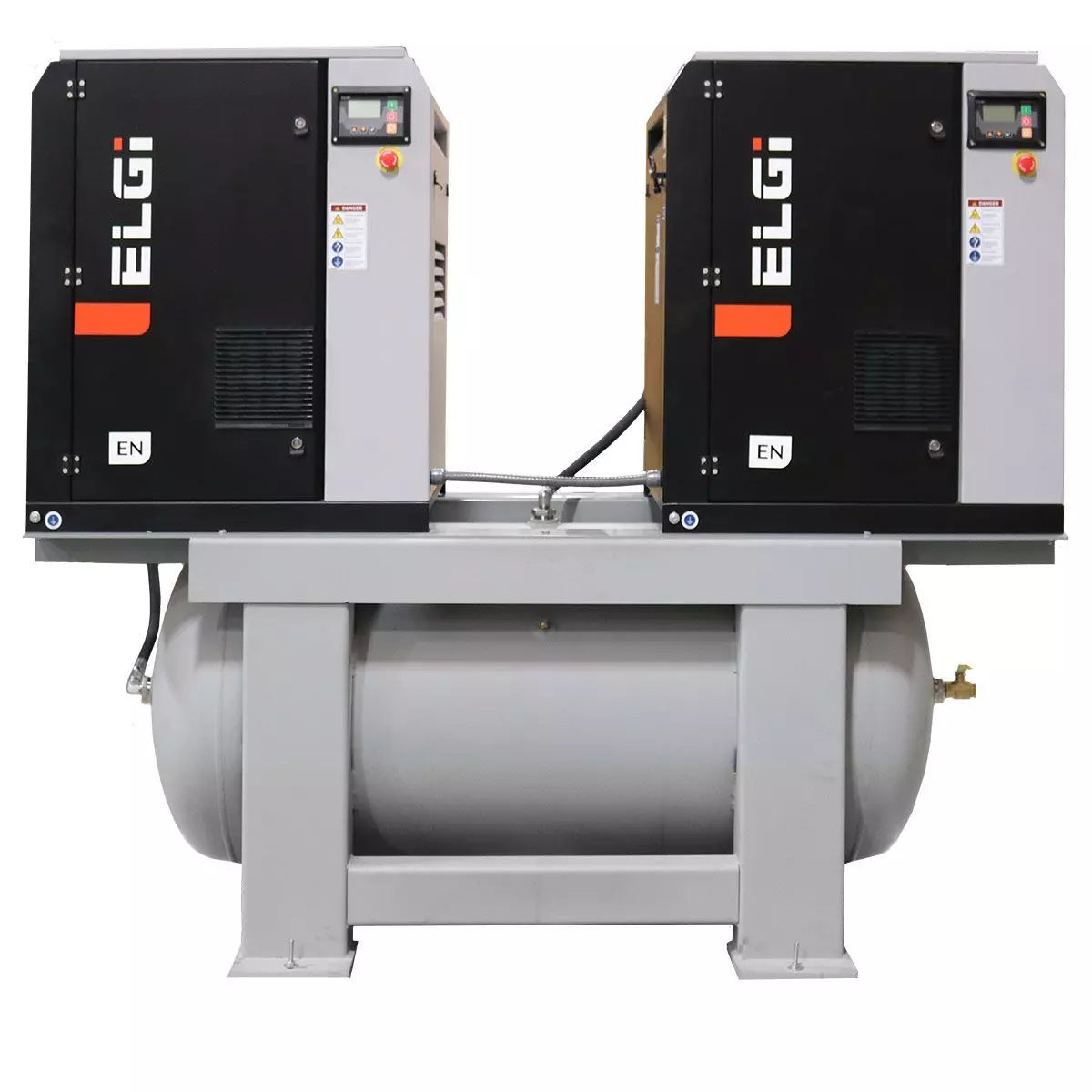 ELGi EN11 15hp Electric Rotary Screw Air Compressor, 120Gal Duplex Pckg (EN11-125-120Q-A2)