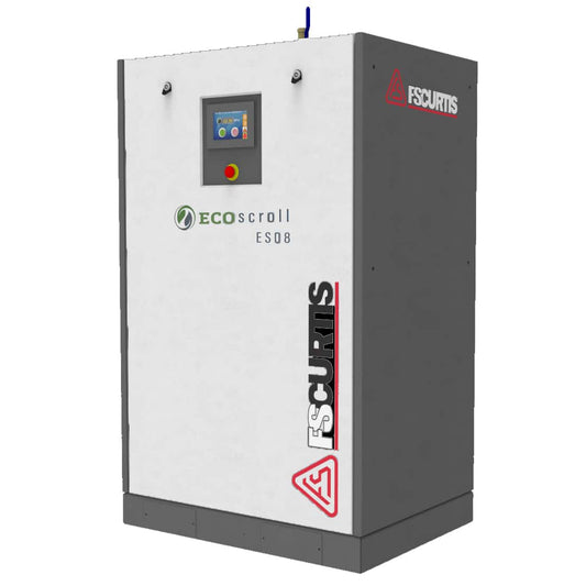 FS-Curtis Premium Rotary Screw Air Compressor, NX Series. Model: ES08. Base Mount. Capacity: 30 CFM at 116 PSI. Voltage: 3/60/460