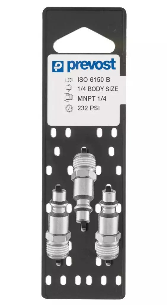 Prevost ISO B ADAPTORS ON PLATE Quantity = 3 NPT male thread = 3/8" MNPT