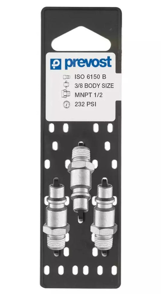 Prevost ISO B ADAPTORS ON PLATE Quantity = 3 NPT female thread = 3/8" FNPT