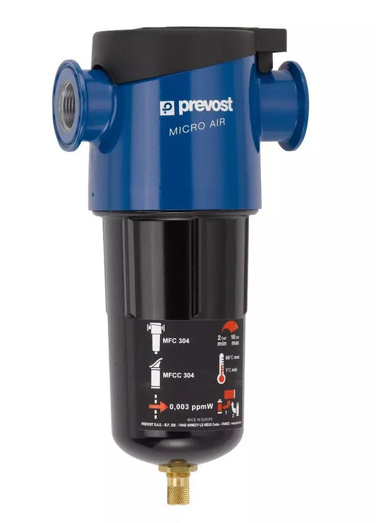 Prevost ACTIVATED CARBON CARTRIDGE Female thread (NPT) = 1/4" FNPT Flow rate (cfm at 100 psi) = 20