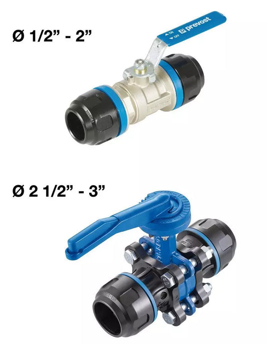 Prevost FEMALE THREADED VALVE BALL For pipe OD (in) = 3/4" NPT female thread = 1/2" FNPT