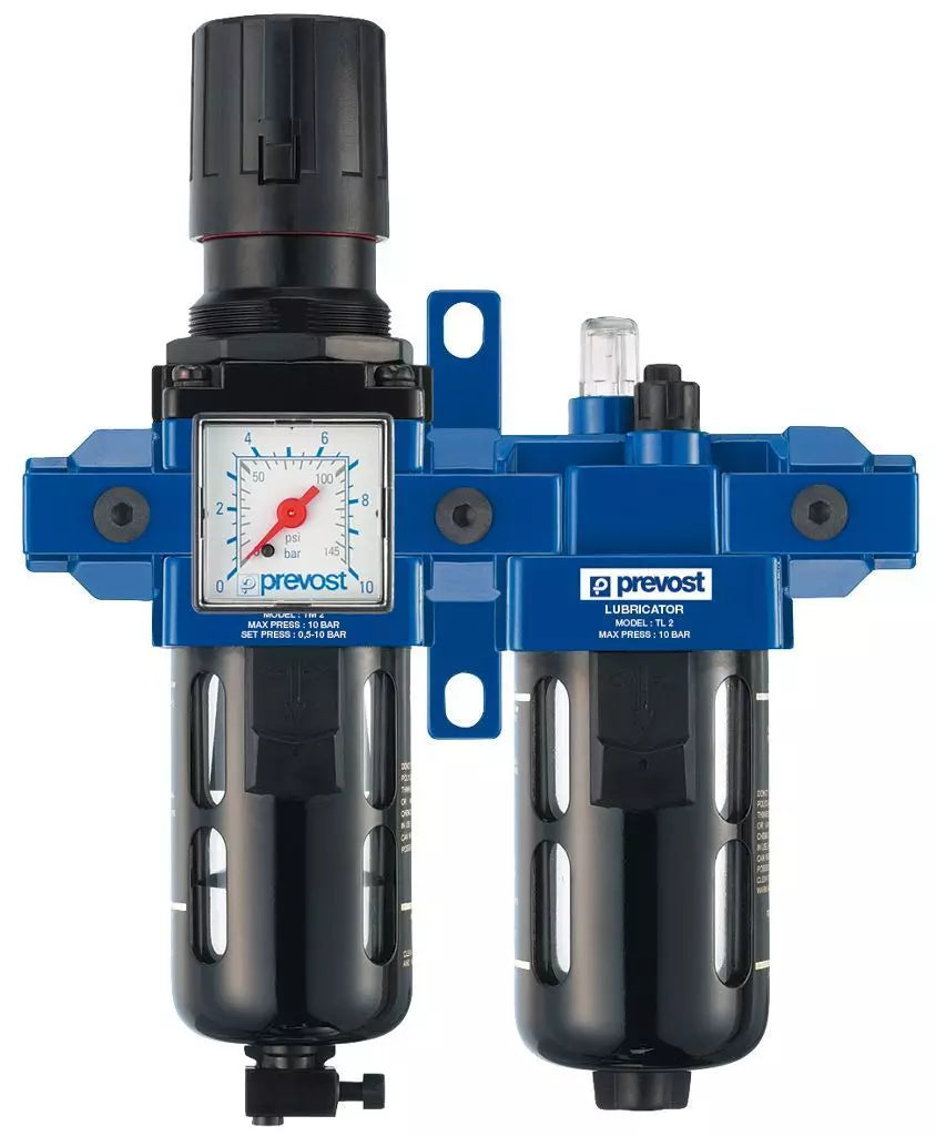 Prevost FRL ASSEMBLY NPT female thread = 3/8" FNPT Flow rate (cfm at 87 psi ΔP=14psi) = 44.15