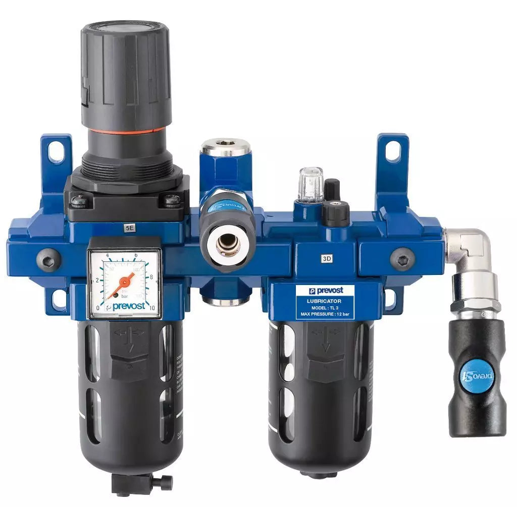 Prevost FRL ASSEMBLY NPT female thread = 1/2" FNPT Flow rate (cfm at 87 psi ΔP=14psi) = 98.90