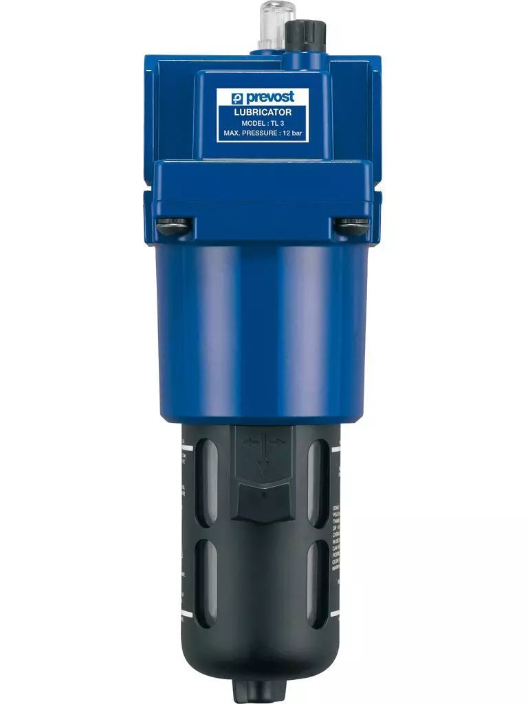 Prevost LUBRICATOR NPT female thread = 3/4" FNPT Flow rate (cfm at 87 psi ΔP=7psi) = 254