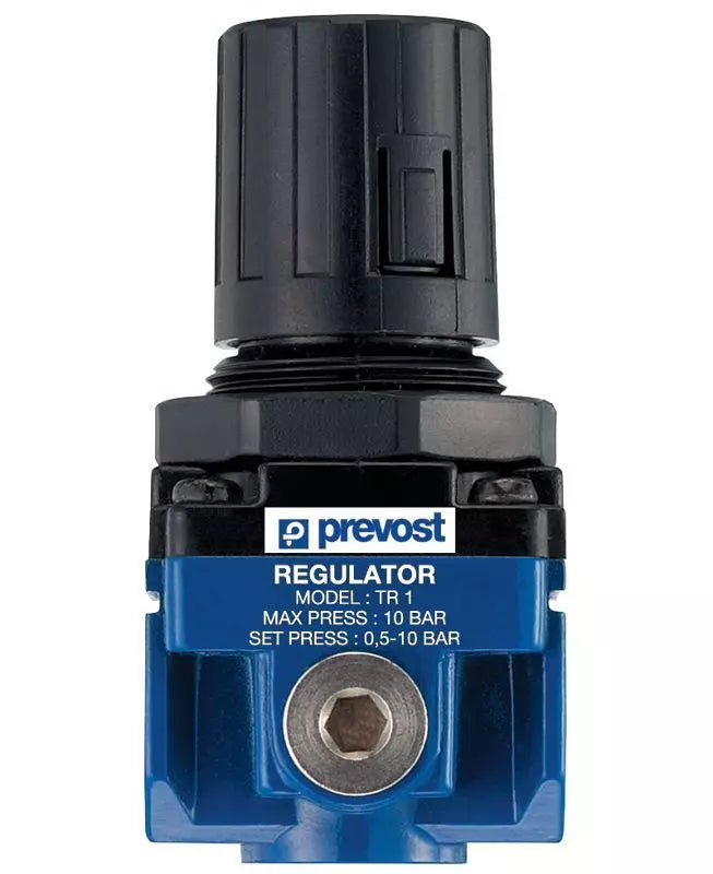 Prevost REGULATOR NPT female thread = 1/4" FNPT Flow rate (cfm at 100 psi ΔP=14psi) = 21.18