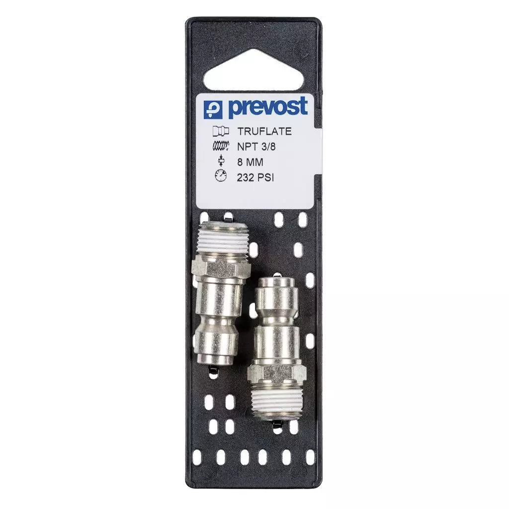 Prevost TRUFLATE ADAPTORS ON PLATE Quantity = 2 NPT male thread = 1/4" MNPT