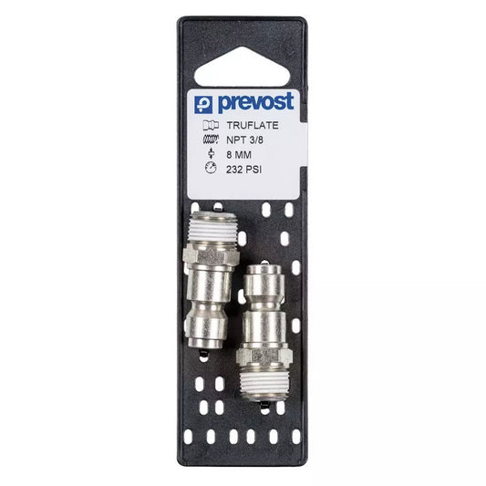 Prevost TRUFLATE ADAPTORS ON PLATE Quantity = 2 NPT male thread = 1/2" MNPT